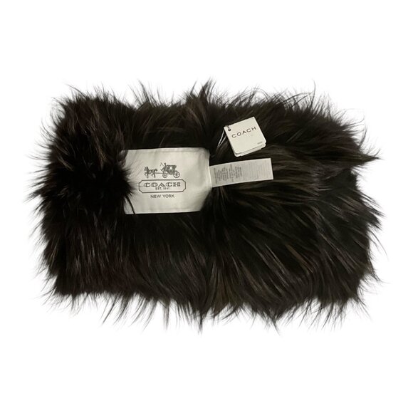 Coach Toffee 100% Silver Fox Fur Collar NWT $798 MSRP - Picture 2 of 6